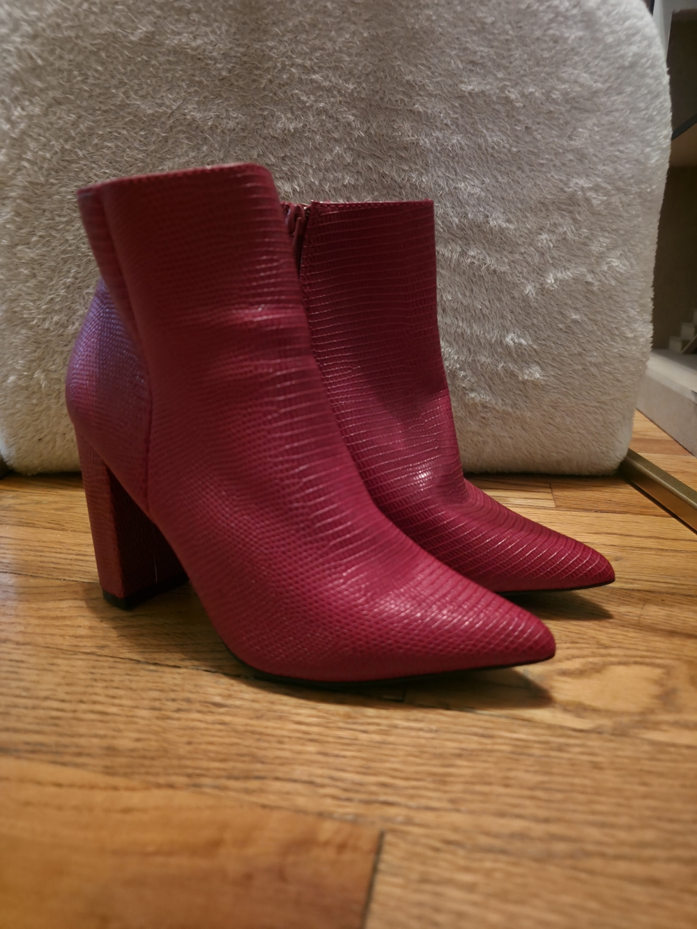 Bright Red Ankle Boots